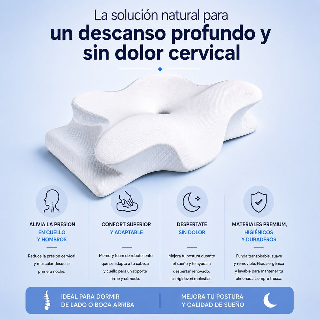 Almohada Cervical Ergonómica Memory Foam Kaiva