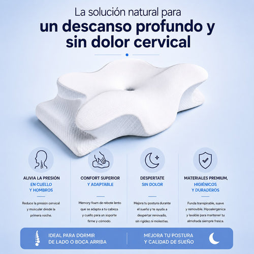 Almohada Cervical Ergonómica Memory Foam Kaiva