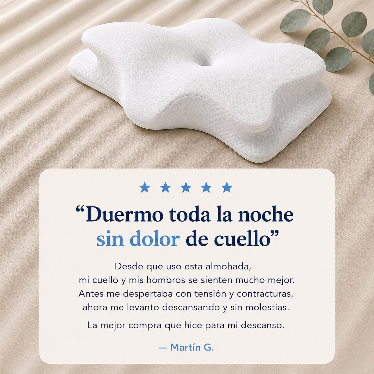 Almohada Cervical Ergonómica Memory Foam Kaiva