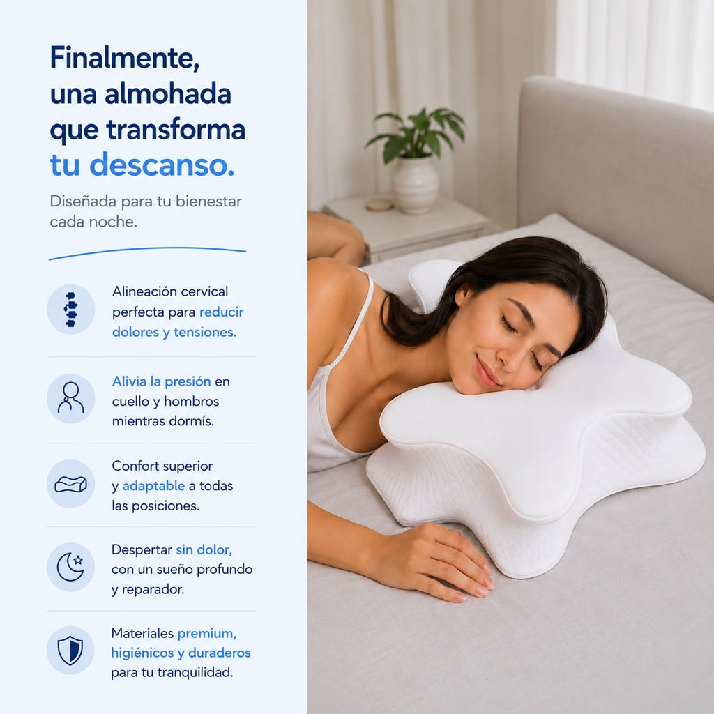 Almohada Cervical Ergonómica Memory Foam Kaiva