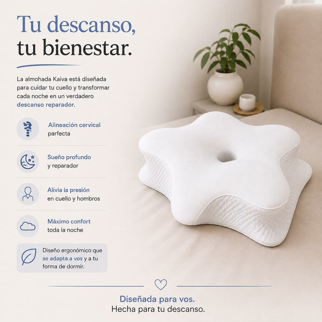 Almohada Cervical Ergonómica Memory Foam Kaiva
